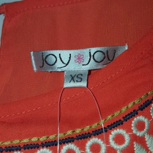 JOYJOY Embroidered Blouse Bohemian Office Orange Pumpkin NWT - Picture 5 of 8